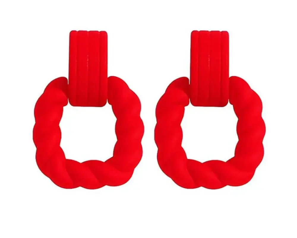 Square Twist Drop Earrings
